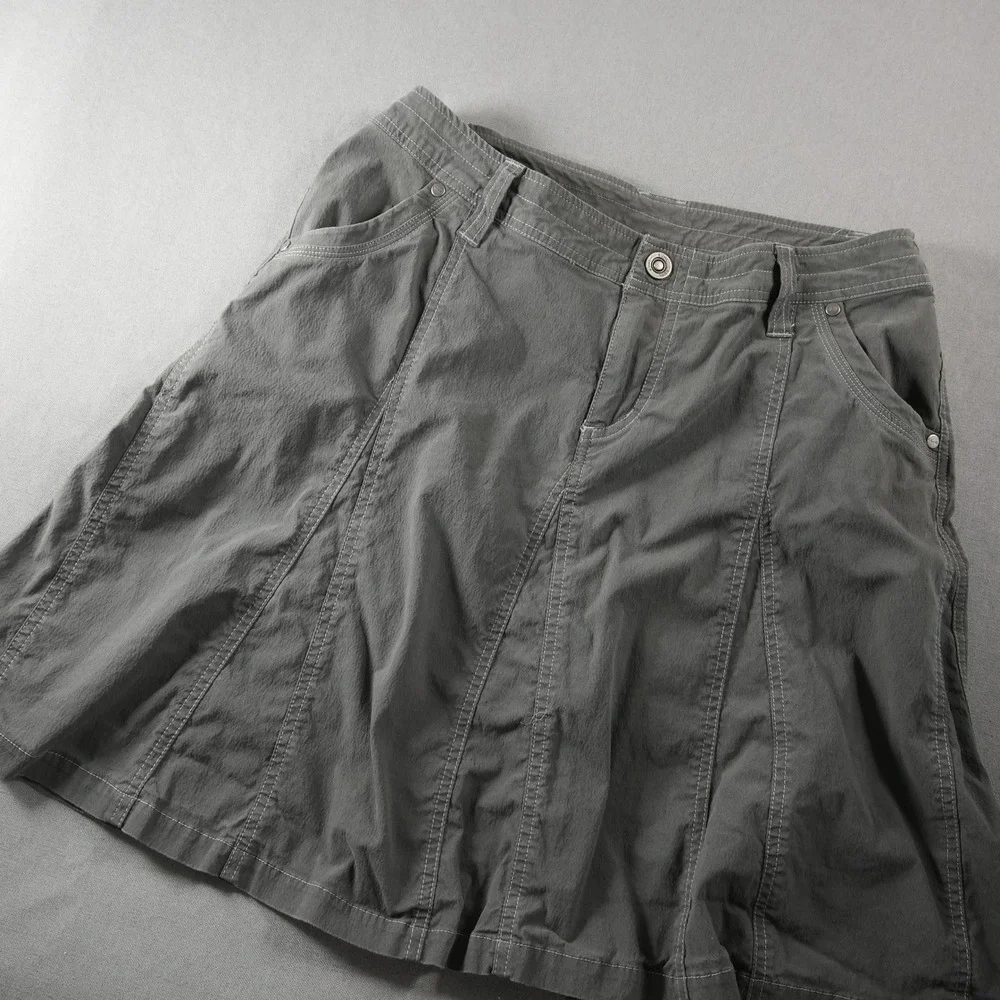 KUHL Performance Pocket Mova Paneled A-Line Vintage Dye Outdoor Women Skirt 8